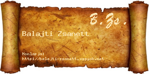 Balajti Zsanett névjegykártya